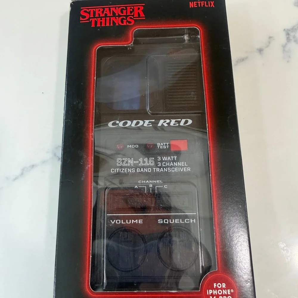 Stranger Things Code Red Walkie Talkie Case for iPhone 16 Pro Netflix Retro Blk‎